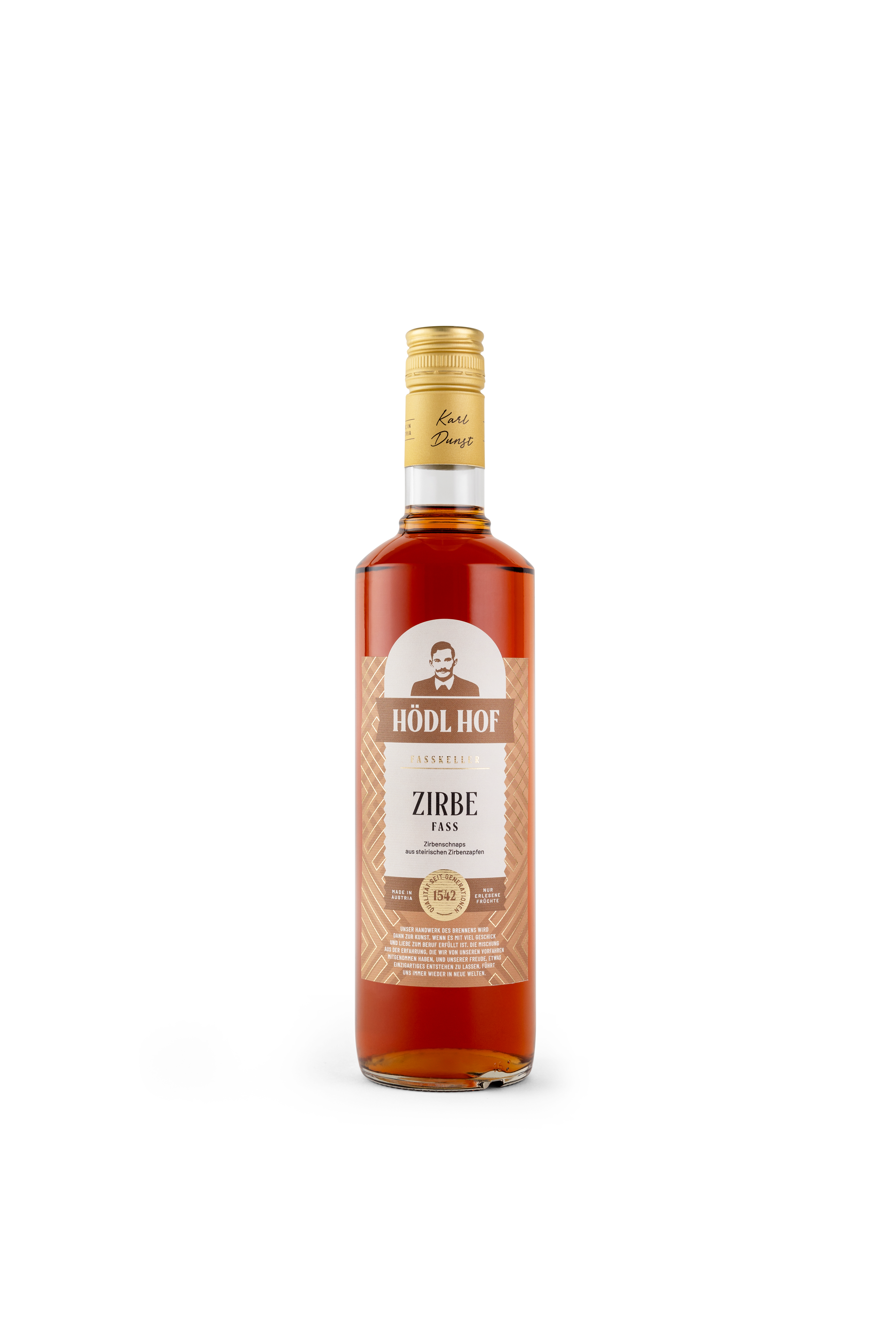 H&ouml;dl Hof Zirbe Fass 0,7l Freisteller